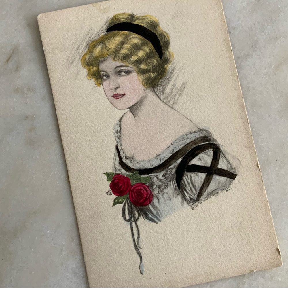 Handpainted Lady Postcard - Picture 4 of 10